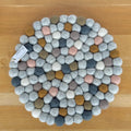 Felt Ball Pot Stand Earthy Multi