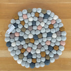 Felt Ball Pot Stand Earthy Multi