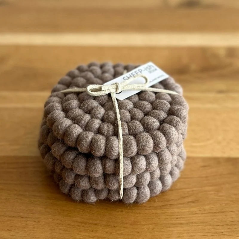 Felt Ball Coasters Fawn