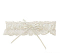 Ivory Satin & Lace Pearl Heart Diamante Garter
