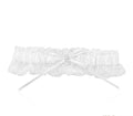 White Satin & Lace Pearl Heart Diamante Garter