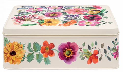 Garden Flowers Deep Rectangle Tin