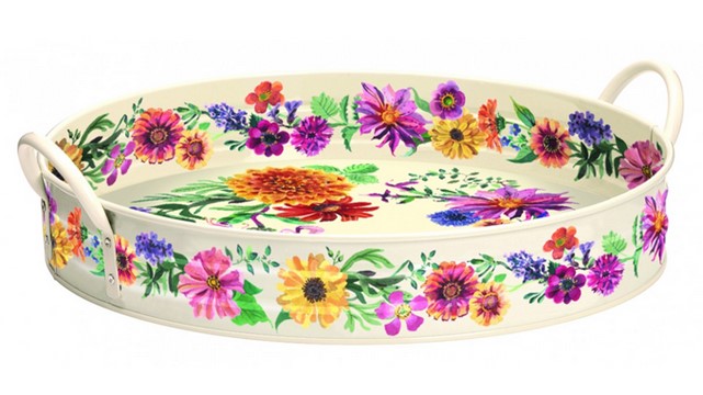 Garden Flowers Handle Tray