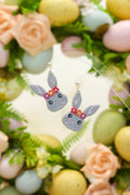 Mopsy Bunny Large Handcrafted Earrings
