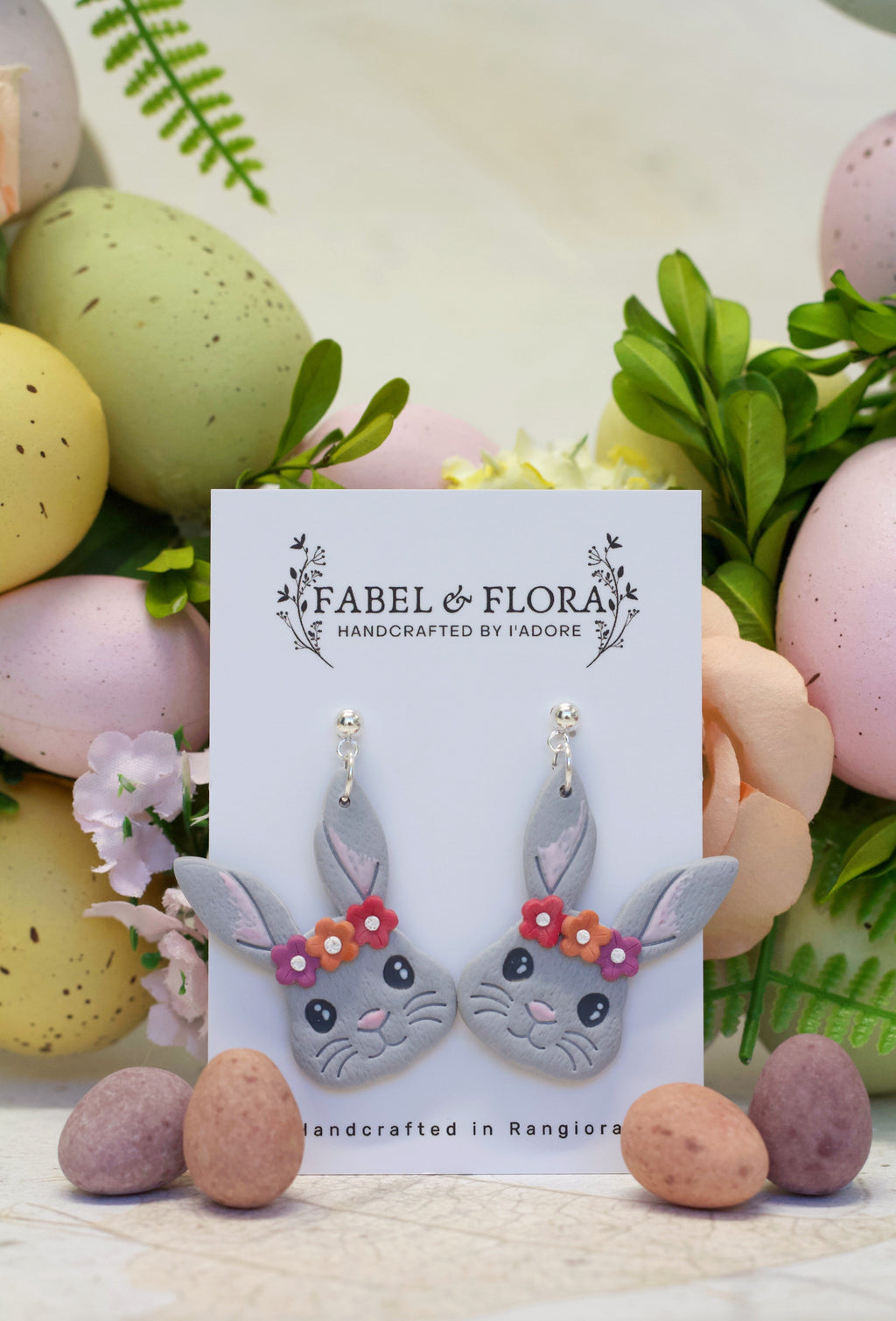 Mopsy Bunny Large Handcrafted Earrings