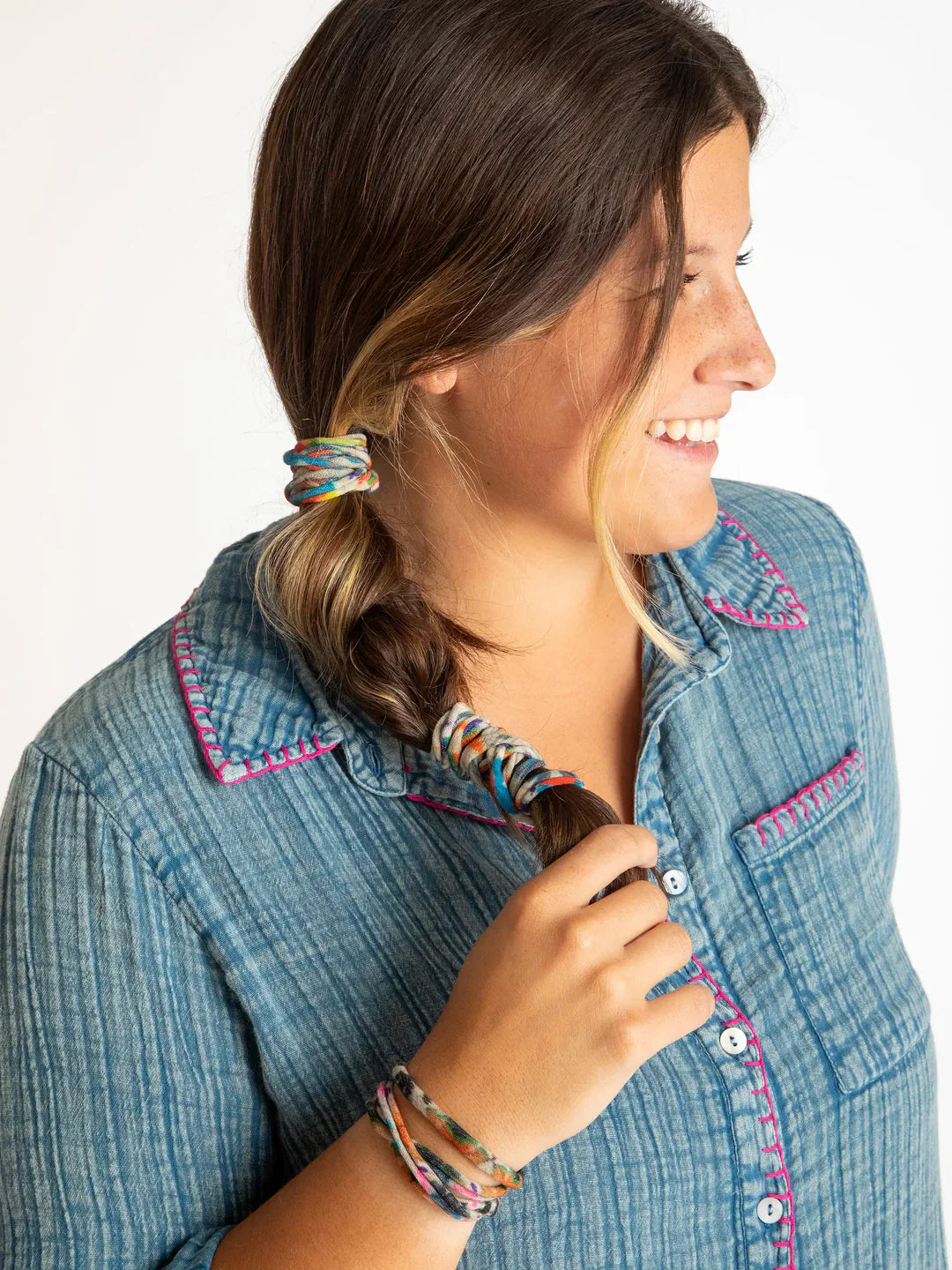 Boho Bandeau Blue Fuchsia