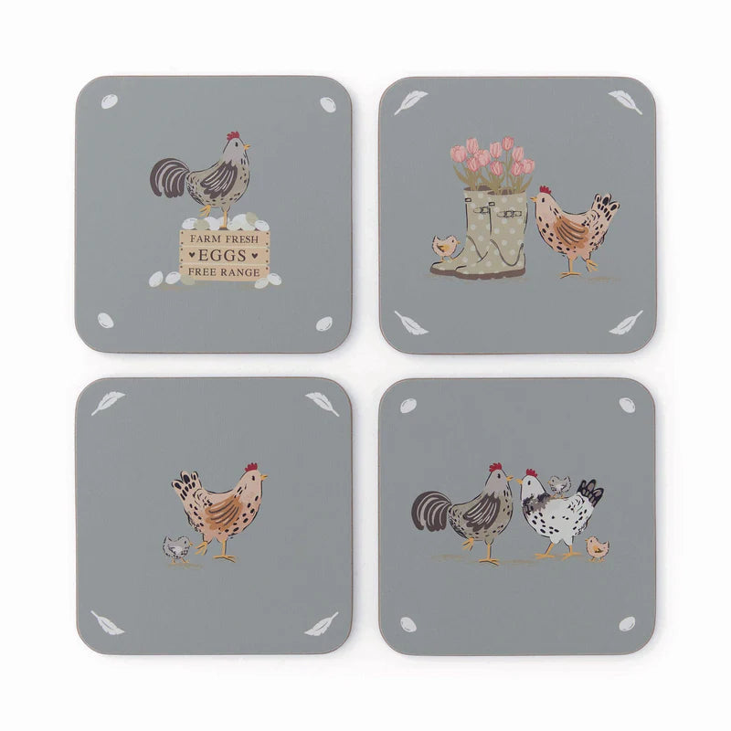 Hen House Lane Set of 4 Coasters