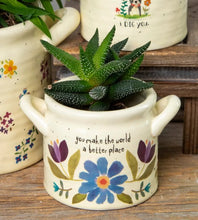 Load image into Gallery viewer, Crock Planter World Better Small
