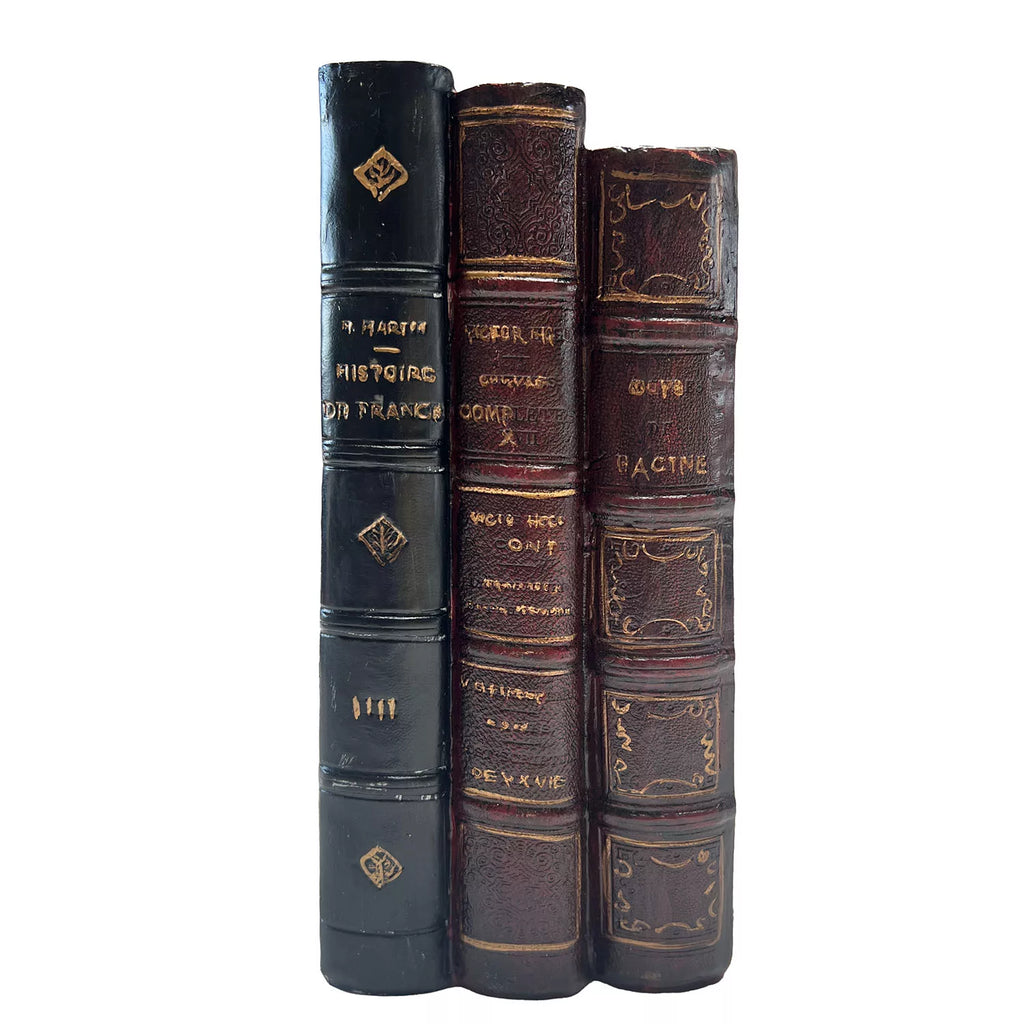 Antique Stacking Books Lge Red/Black