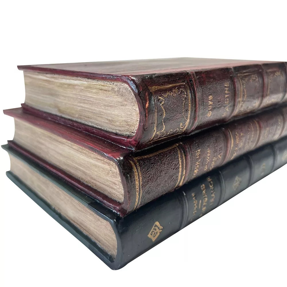 Antique Stacking Books Lge Red/Black