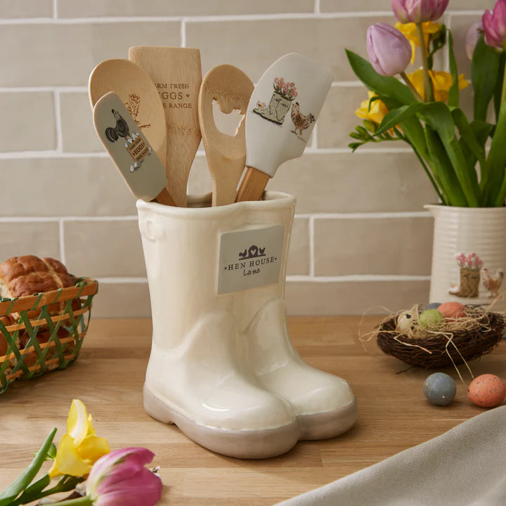 Hen House Lane Wellies Utensil Pot/Vase