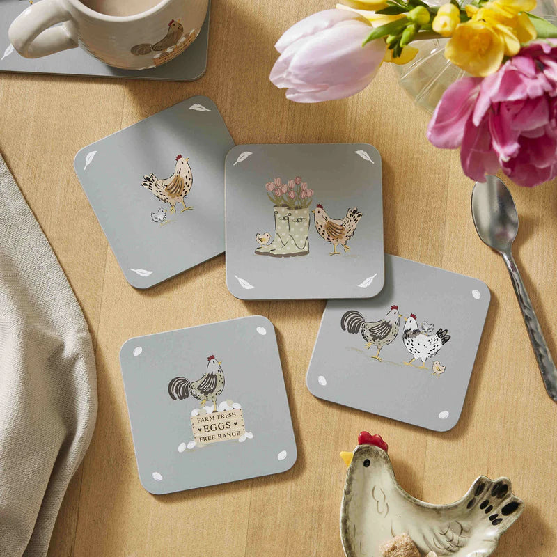 Hen House Lane Set of 4 Coasters
