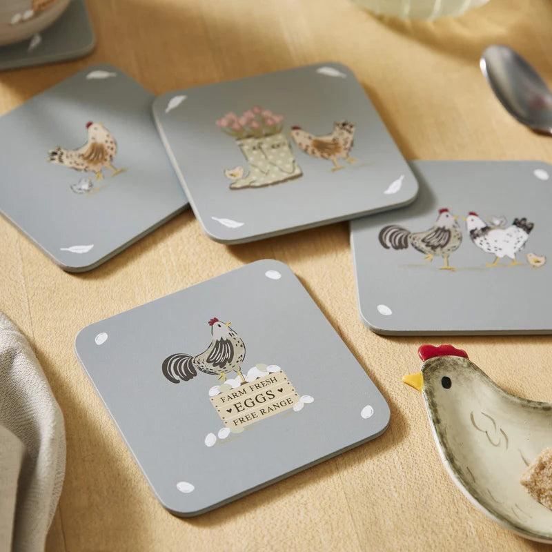 Hen House Lane Set of 4 Coasters