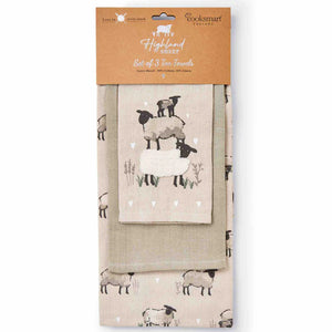 Highland Sheep 3pk Tea Towels