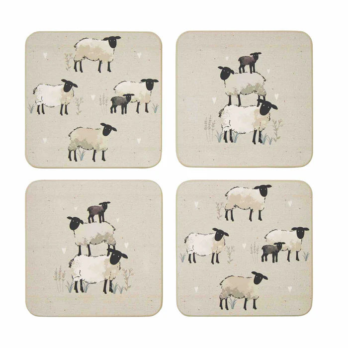 Highland Sheep Set of 4 Coasters