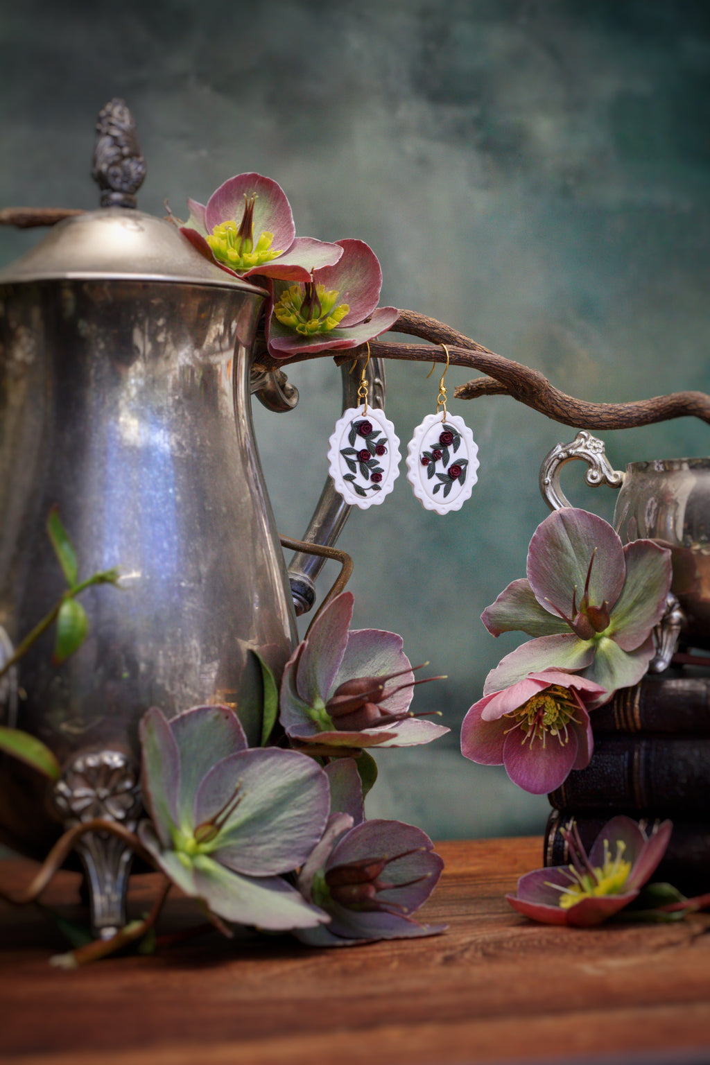 The Crimson Frame Handcrafted Earrings