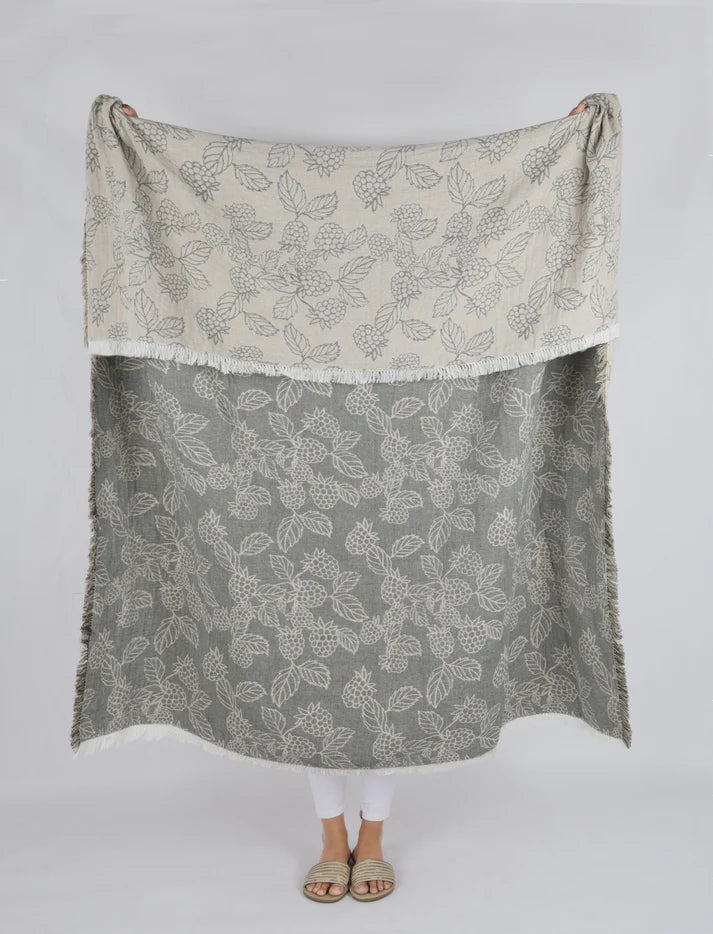 Berry Jacquard Throw Olive