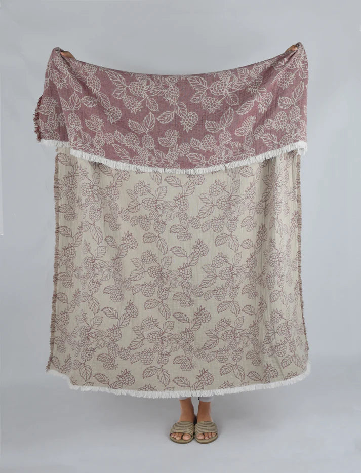 Berry Jacquard Throw Red