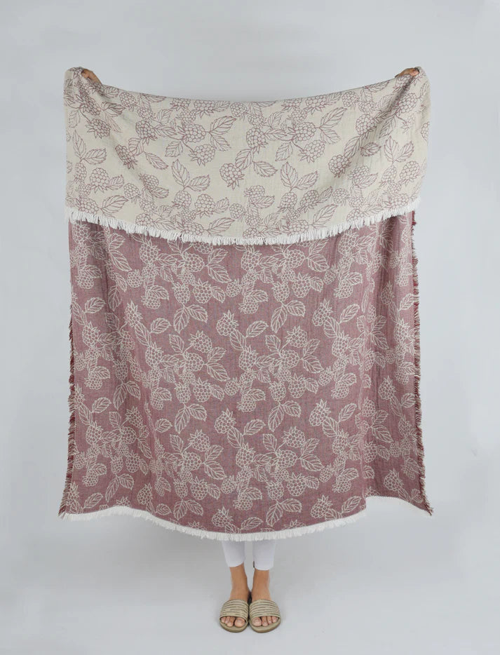 Berry Jacquard Throw Red