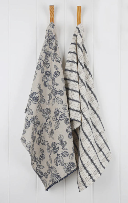 Berry Tea Towels 2pack Blue