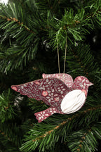 Vintage Pattern Hanging Bird Burgundy