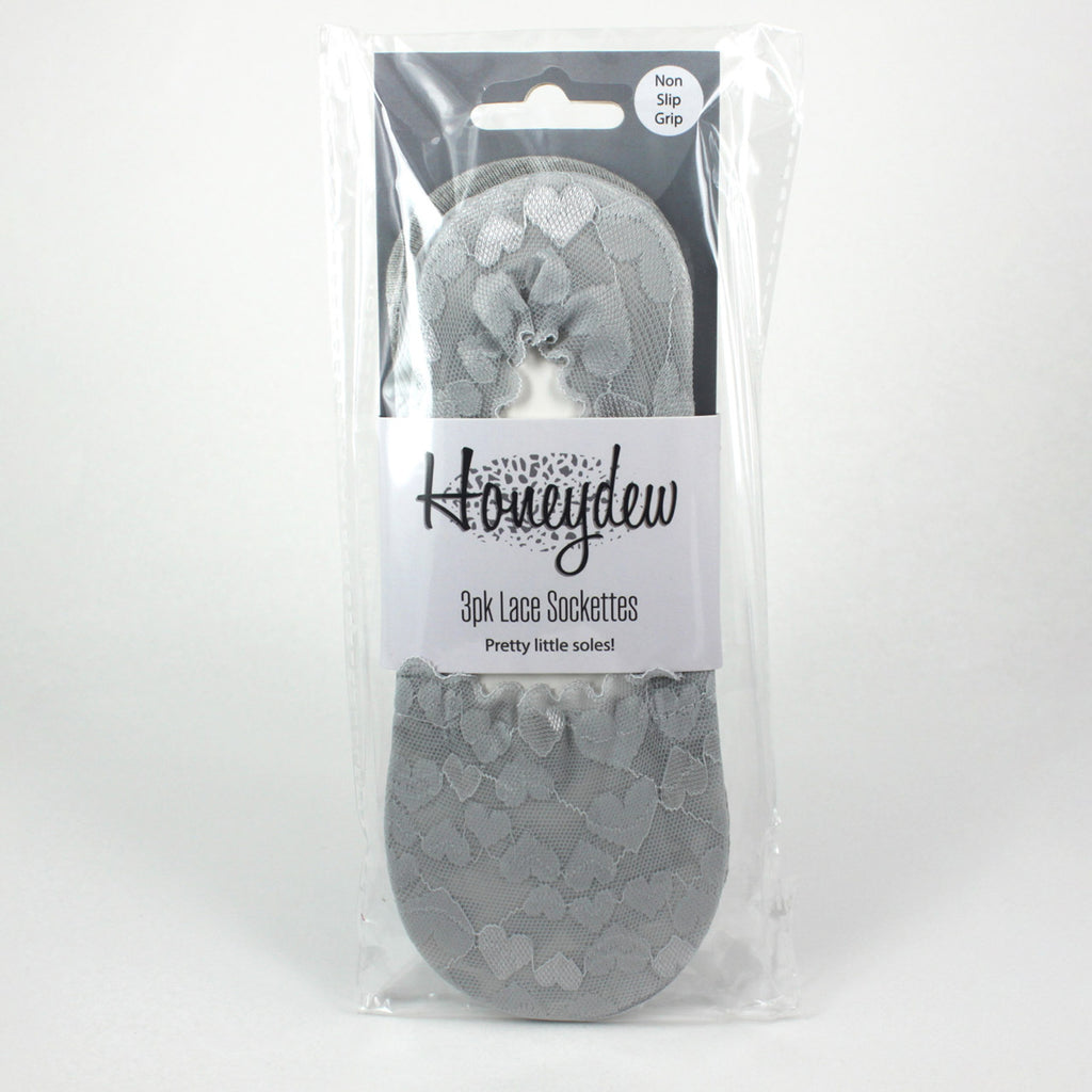 Honey Dew Sockette Mix Soft Silver 3pack