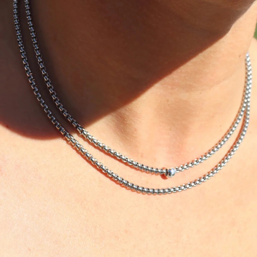 Steel me Silver Stainless Box Chain 85cm