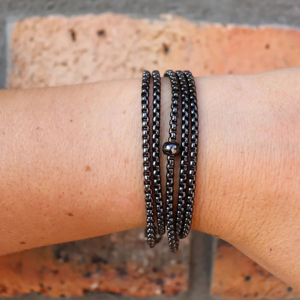 Steel Me Black Stainless Box Chain 85cm