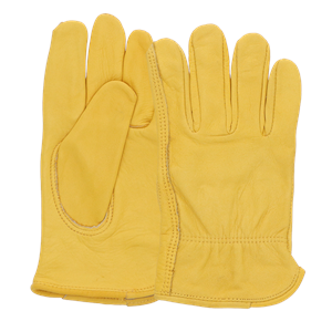 Leather Garden Gloves Yellow Medium