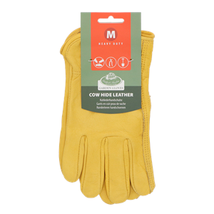 Leather Garden Gloves Yellow Medium