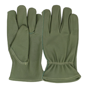 Leather Gardening Gloves Green Large