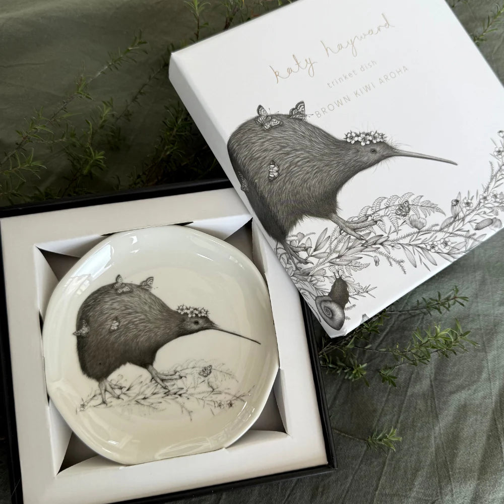 Walking with Aroha Brown Kiwi Trinket