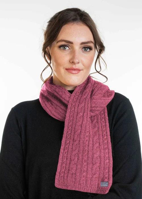 Uni Sex Possum Merino Cable Scarf Assorted Colours