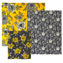 Load image into Gallery viewer, Black and Gold Set of 3 Beeswax Wraps