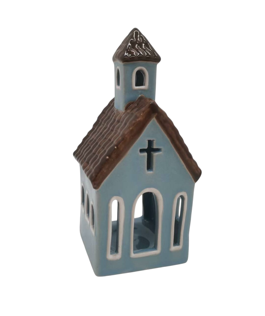 Blue Church Tealight House 090