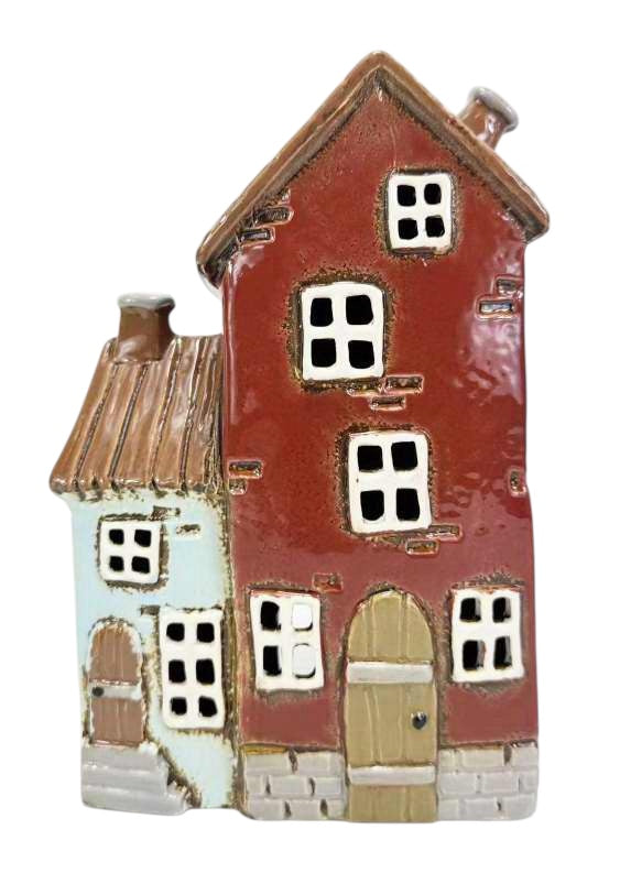 Blue Red Double Tealight House 109