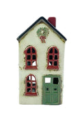 PRE-ORDER Green Xmas House with Wreath Tealight House 117