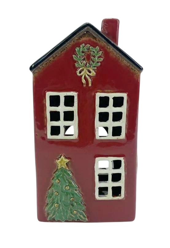 PRE-ORDER Xmas House Tree & Wreath Tealight 118