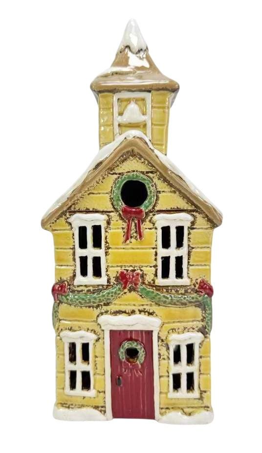 PRE_ORDER Xmas Church Yellow Tealight House 128