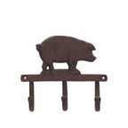 Cast Iron Pig 3 Hook Hanger