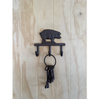 Cast Iron Pig 3 Hook Hanger