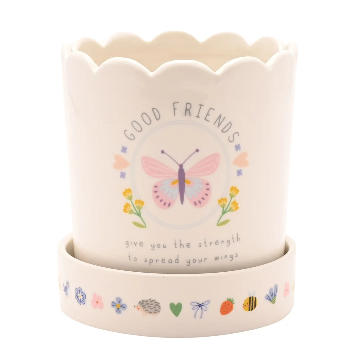 Love Life Planter with tray Friends