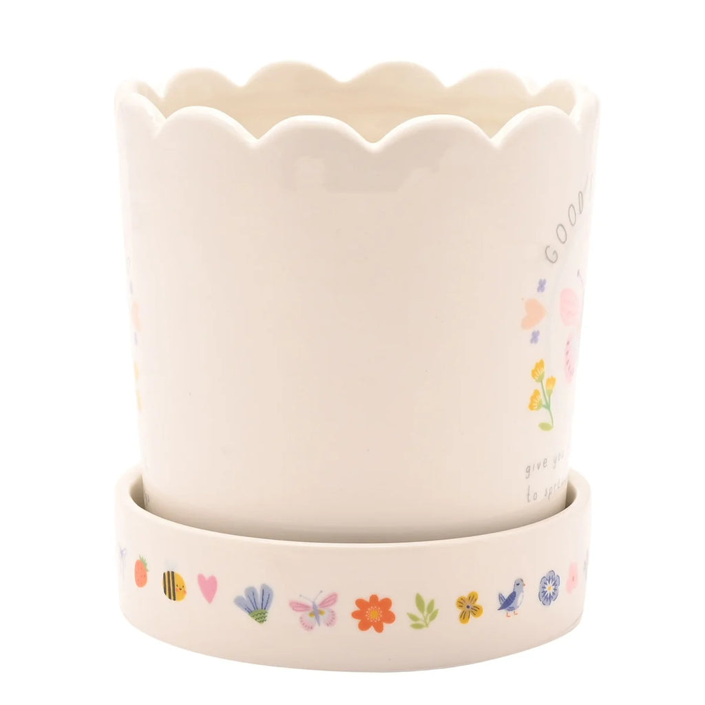 Love Life Planter with tray Friends