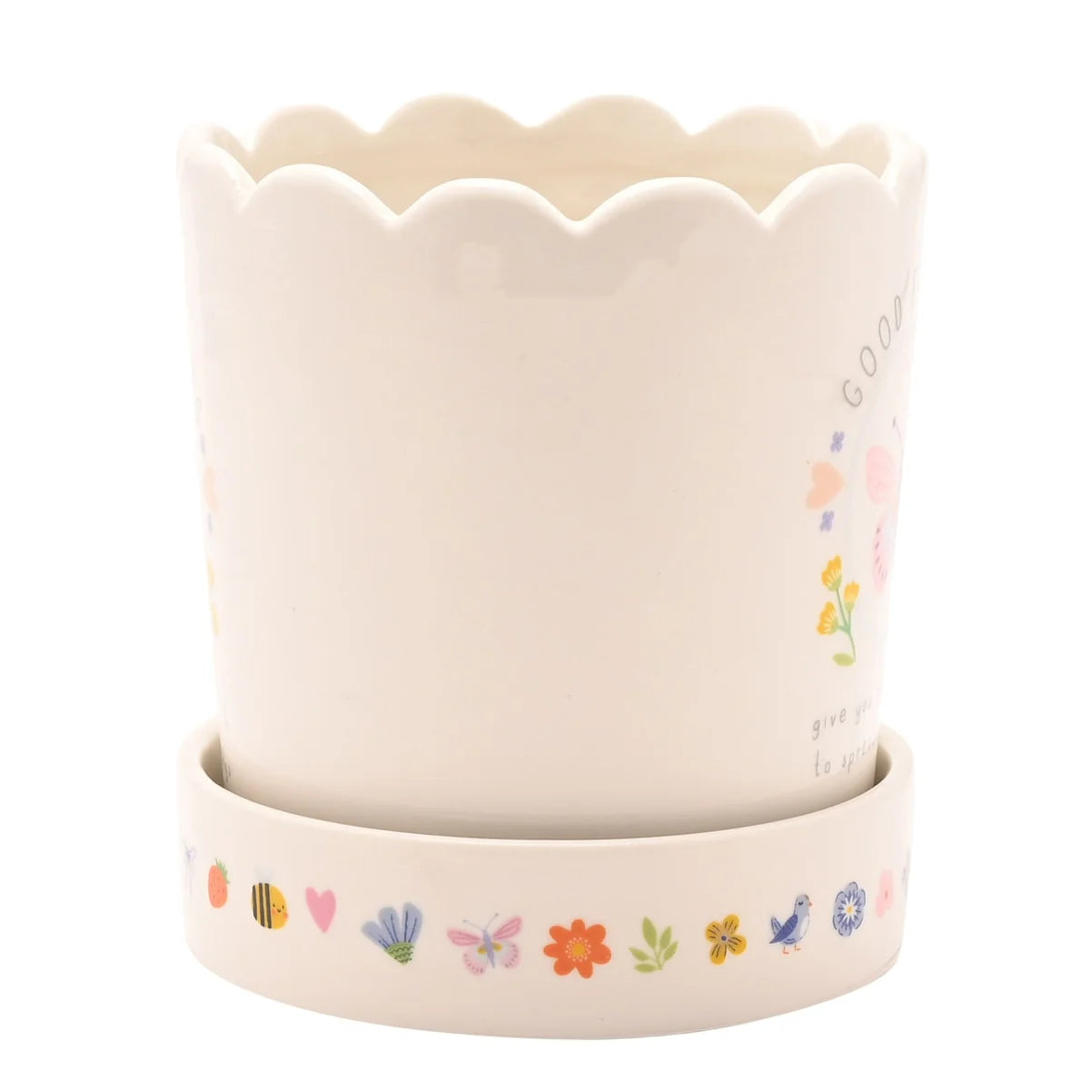 Love Life Planter with tray Friends