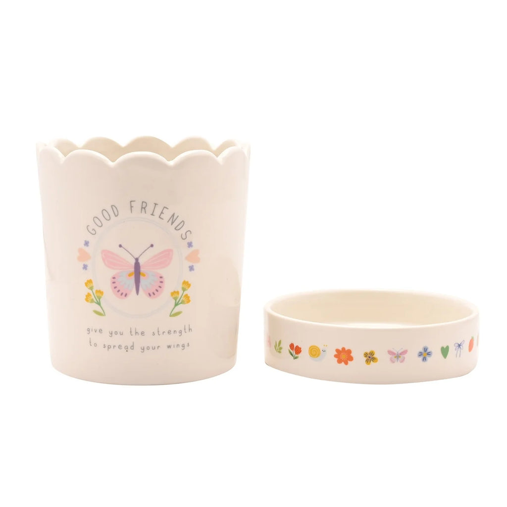 Love Life Planter with tray Friends