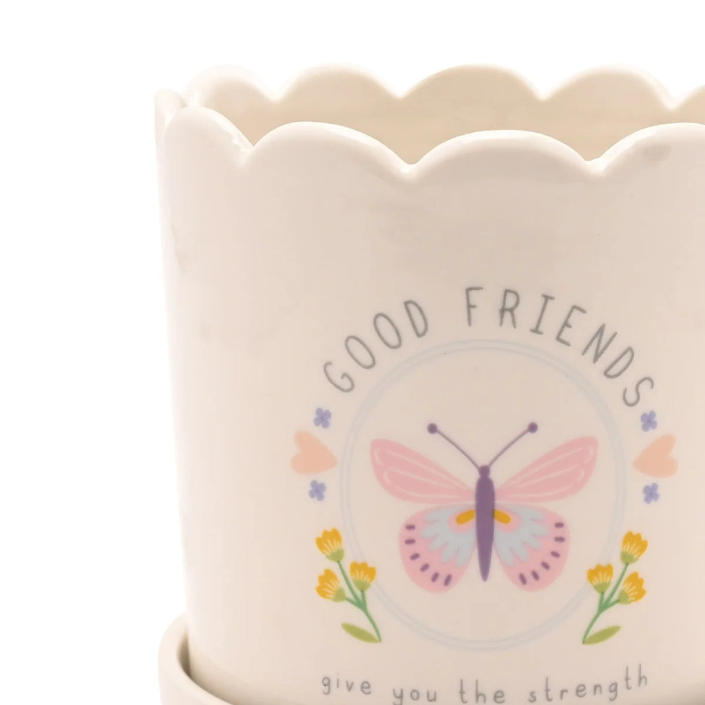 Love Life Planter with tray Friends