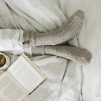 Bluff Chunky Cable Knit Merino Wool Sunday Socks Woman 5-7