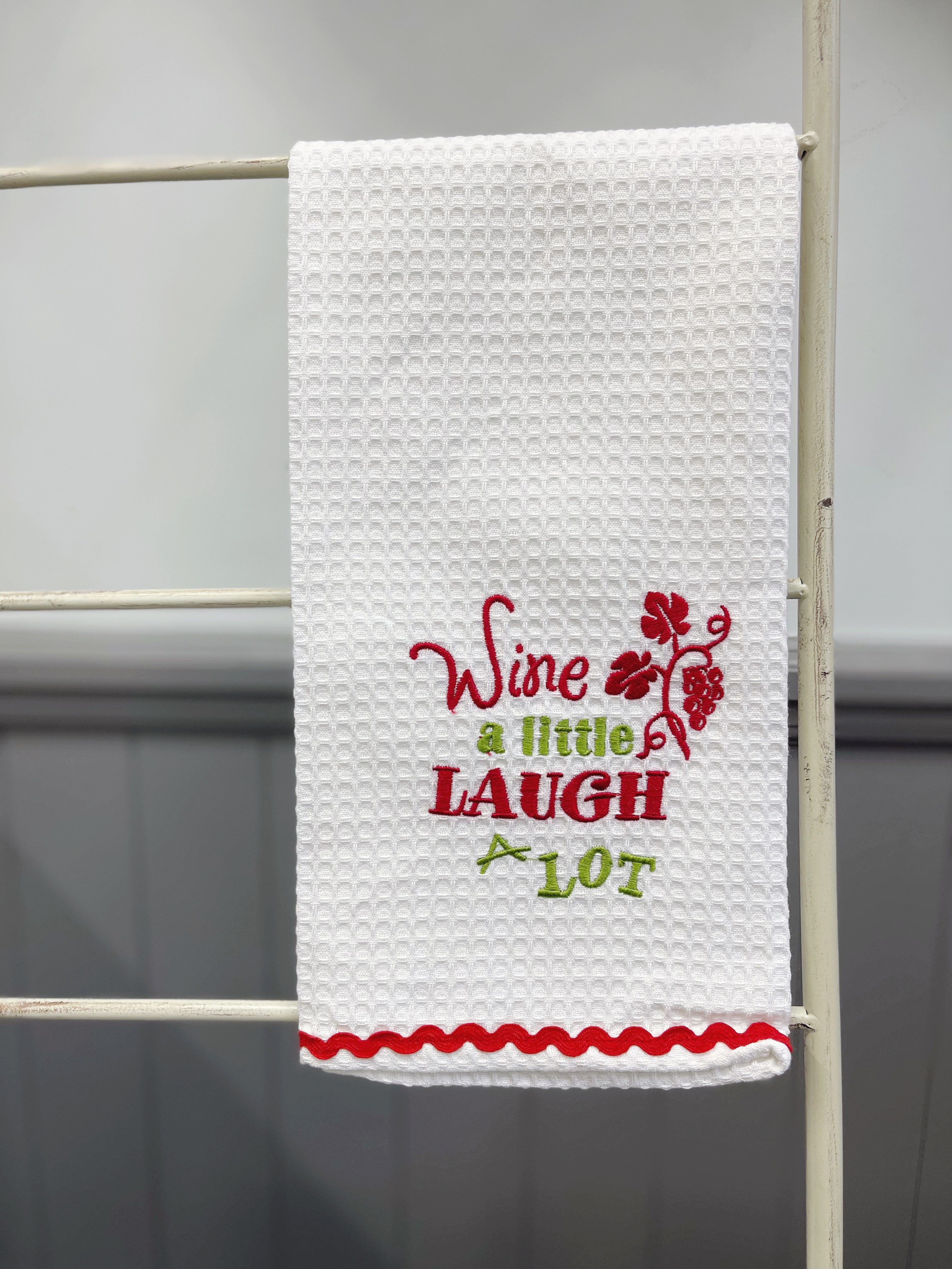 Laugh Wine Tea Towel
