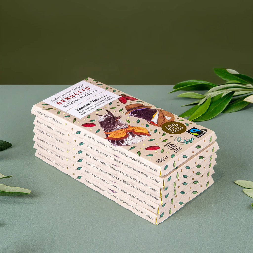 Fairtrade Toasted Hazelnut Bennetto Chocolate 80gm