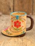 Live Happy Boot Folk Art Mug